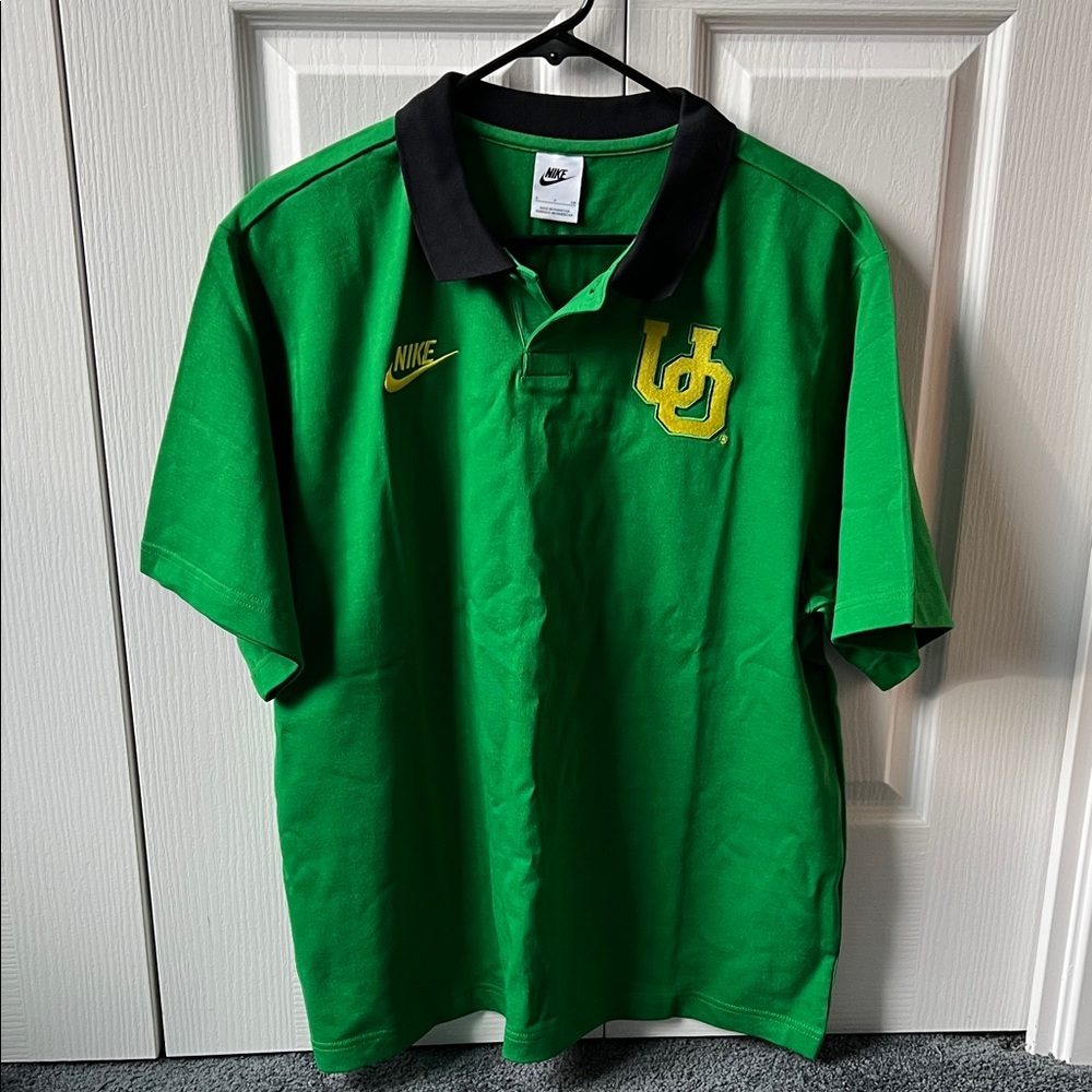 Nike Green and Black Polo Shirt for Men small